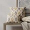 Natural Grey Abstract Global Linen Look Print Upholstery Fabric by The Yard - SKU: Weston Slate